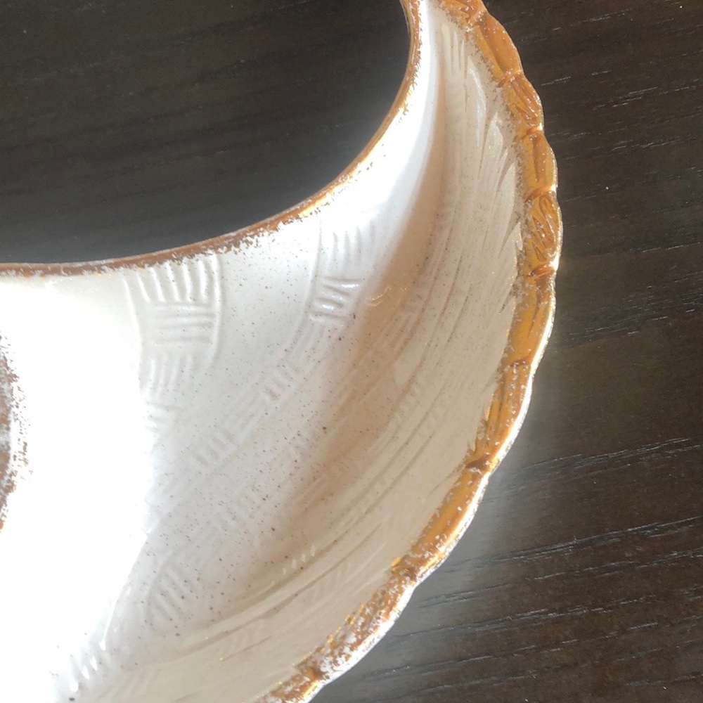 California Pottery MCM Vintage Serving Platter Gold Trim Beautiful! Stamped - Picture 3 of 8